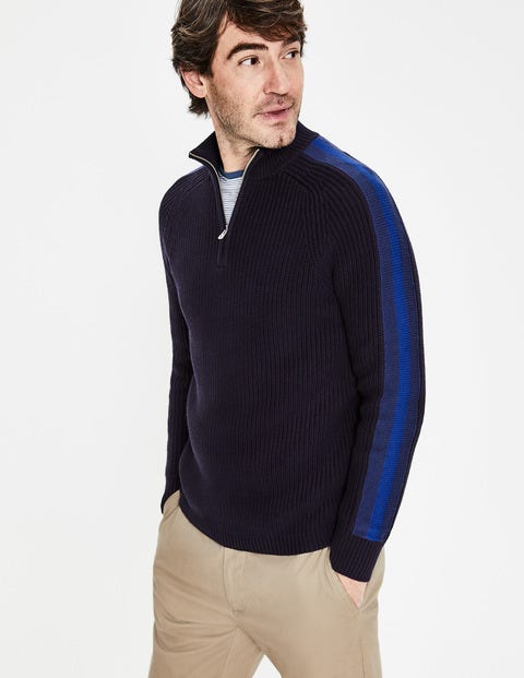 Islington Half-Zip - Navy Stripe Islington Half-Zip - Navy Stripe