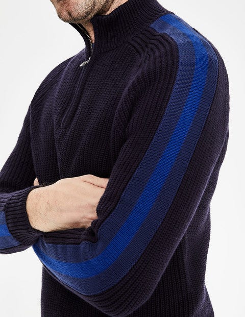 Islington Half-Zip - Navy Stripe Islington Half-Zip - Navy Stripe