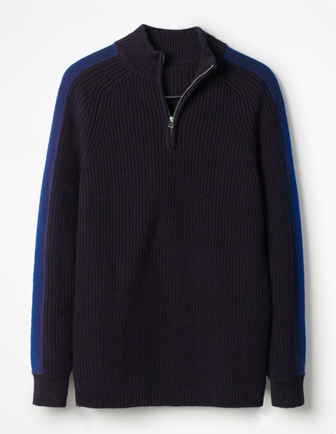 Islington Half-Zip - Navy Stripe Islington Half-Zip - Navy Stripe