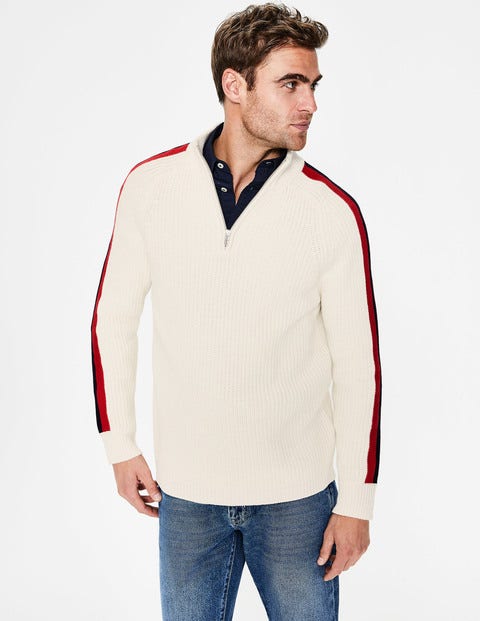 Islington Half-Zip - Ecru Stripe Islington Half-Zip - Ecru Stripe