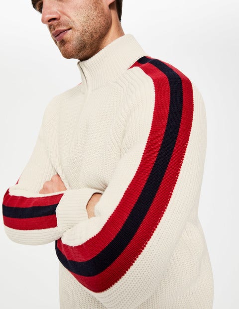 Islington Half-Zip - Ecru Stripe Islington Half-Zip - Ecru Stripe