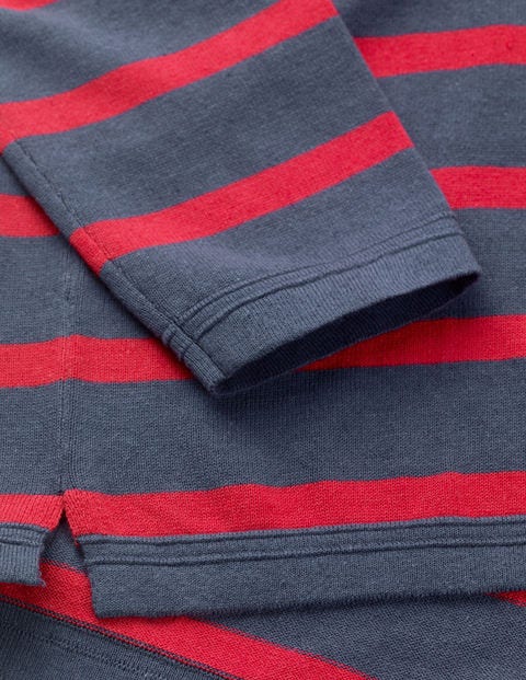 Cotton Linen Sweater - Oceania/Washed Crimson Stripe Cotton Linen Sweater - Oceania/Washed Crimson Stripe