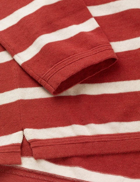 Cotton Linen Jumper - Cayenne Pepper/Ecru Stripe Cotton Linen Jumper - Cayenne Pepper/Ecru Stripe