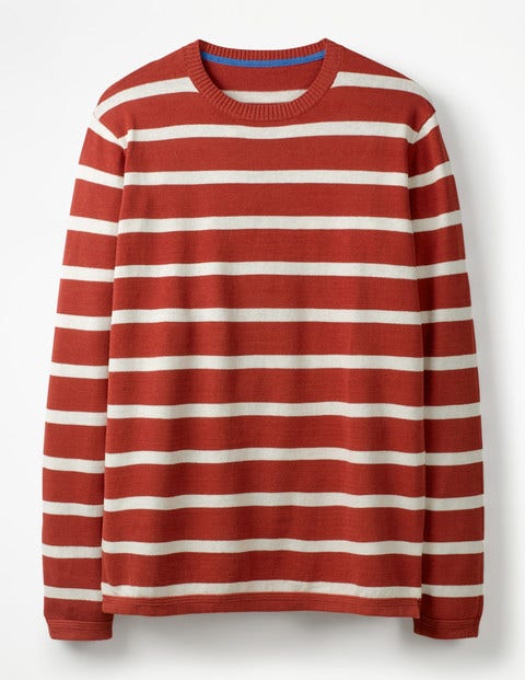 Cotton Linen Jumper - Cayenne Pepper/Ecru Stripe Cotton Linen Jumper - Cayenne Pepper/Ecru Stripe