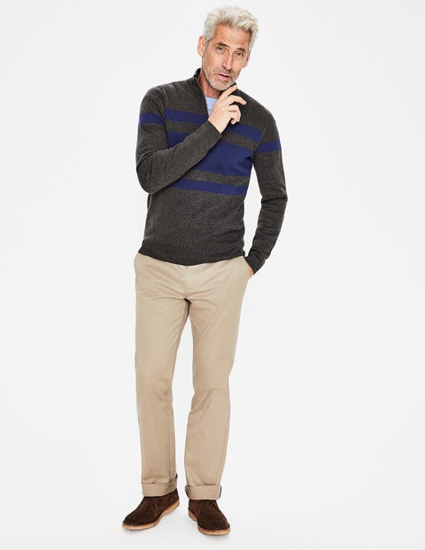 Milano Half-Zip - Charcoal/Blue Stripe Milano Half-Zip - Charcoal/Blue Stripe