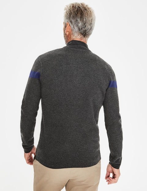 Milano Half-Zip - Charcoal/Blue Stripe Milano Half-Zip - Charcoal/Blue Stripe