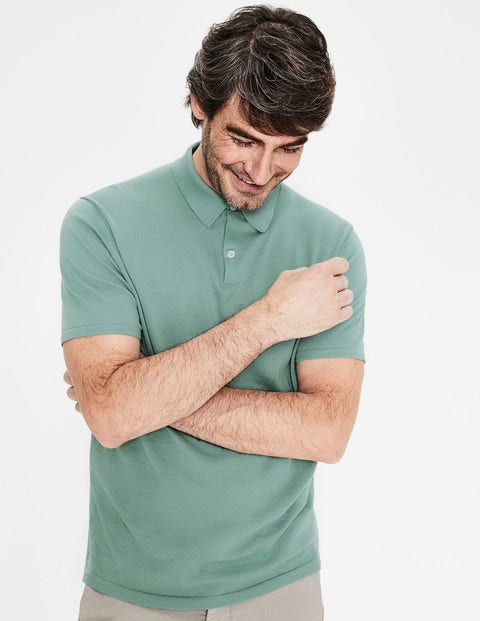 Finsbury Knitted Polo - Succulent Blue Finsbury Knitted Polo - Succulent Blue