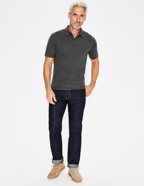 Finsbury Knitted Polo - Charcoal Marl Finsbury Knitted Polo - Charcoal Marl