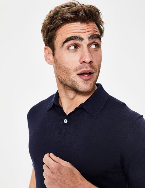 Finsbury Knitted Polo - Navy Finsbury Knitted Polo - Navy