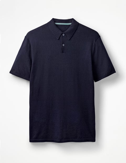 Finsbury Knitted Polo - Navy Finsbury Knitted Polo - Navy