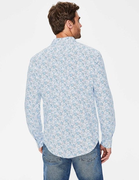 Poplin Pattern Shirt - Blues Ditsy Floral Poplin Pattern Shirt - Blues Ditsy Floral