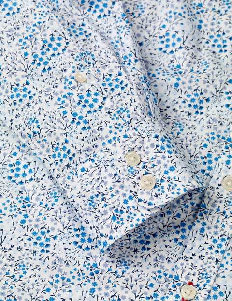 Poplin Pattern Shirt - Blues Ditsy Floral Poplin Pattern Shirt - Blues Ditsy Floral