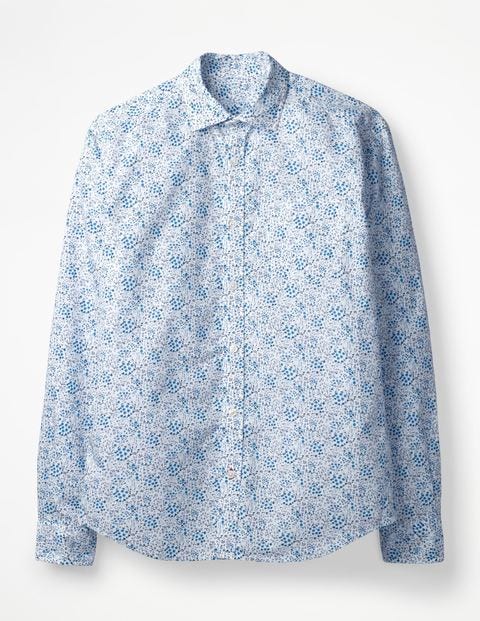 Poplin Pattern Shirt - Blues Ditsy Floral Poplin Pattern Shirt - Blues Ditsy Floral
