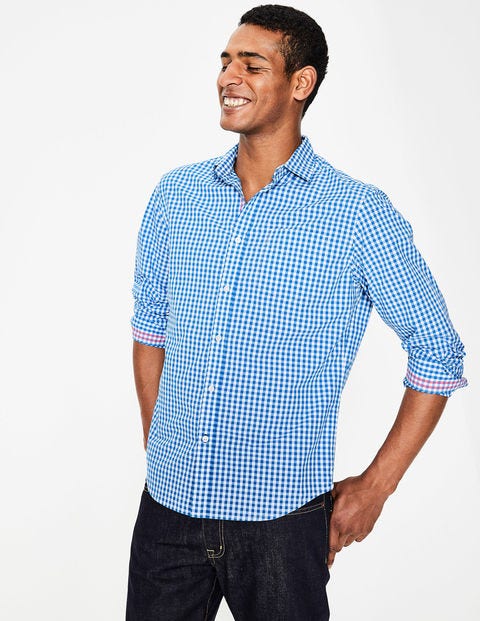 Chemise En Popeline À Motif - Vichy bleu électrique Chemise En Popeline À Motif - Vichy bleu électrique