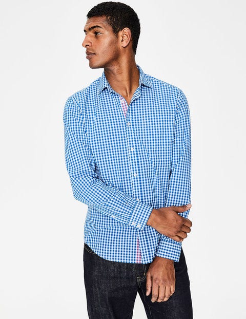 Chemise En Popeline À Motif - Vichy bleu électrique Chemise En Popeline À Motif - Vichy bleu électrique