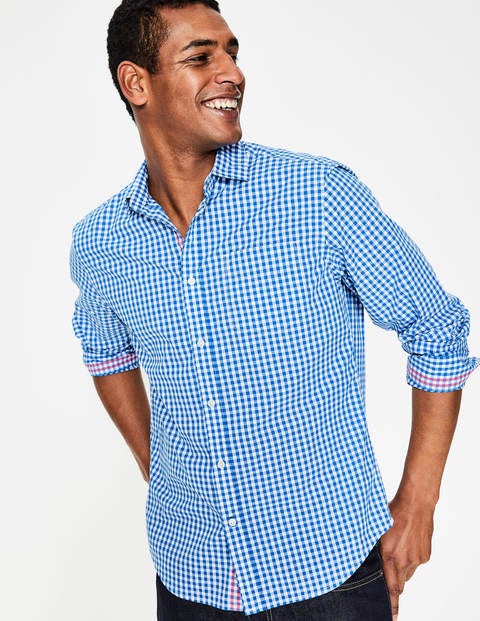 Chemise En Popeline À Motif - Vichy bleu électrique Chemise En Popeline À Motif - Vichy bleu électrique