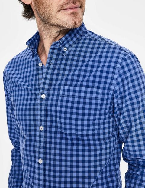 Slim Fit Garment-Dyed Shirt - Surf Blue Slim Fit Garment-Dyed Shirt - Surf Blue