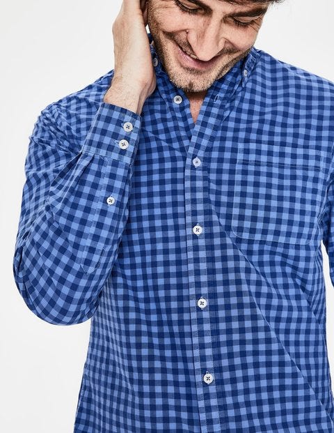 Slim Fit Garment-Dyed Shirt - Surf Blue Slim Fit Garment-Dyed Shirt - Surf Blue