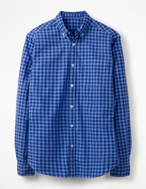 Slim Fit Garment-Dyed Shirt - Surf Blue Slim Fit Garment-Dyed Shirt - Surf Blue