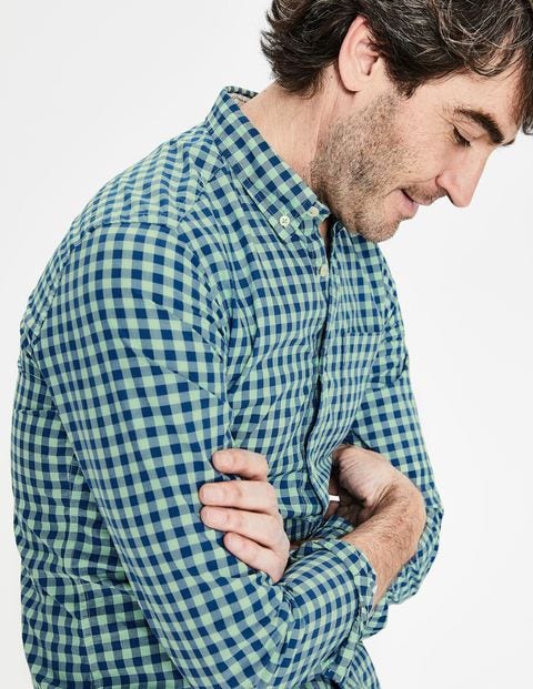 Slim Fit Garment-Dyed Shirt - Green Slim Fit Garment-Dyed Shirt - Green