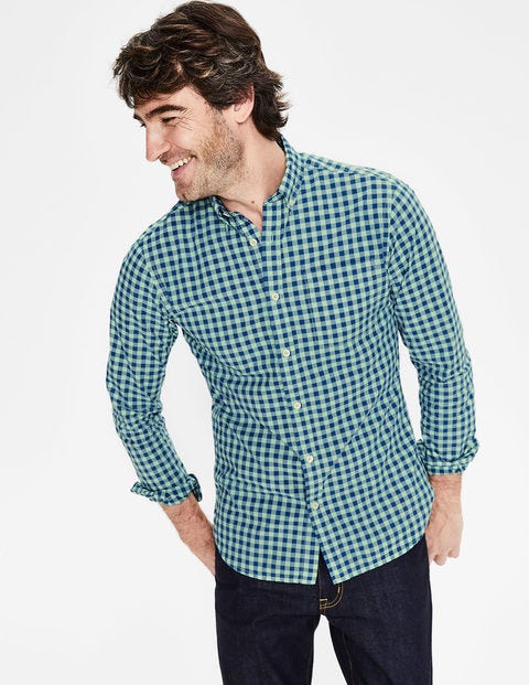 Slim Fit Garment-Dyed Shirt - Green Slim Fit Garment-Dyed Shirt - Green