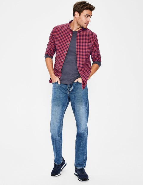 Chemise Teinte En Pièce Coupe Slim - Pourpre délavé Chemise Teinte En Pièce Coupe Slim - Pourpre délavé