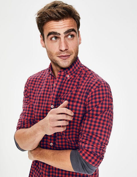Chemise Teinte En Pièce Coupe Slim - Pourpre délavé Chemise Teinte En Pièce Coupe Slim - Pourpre délavé
