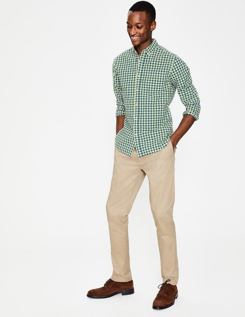 Slim Fit Garment-Dyed Shirt - Yellow Slim Fit Garment-Dyed Shirt - Yellow
