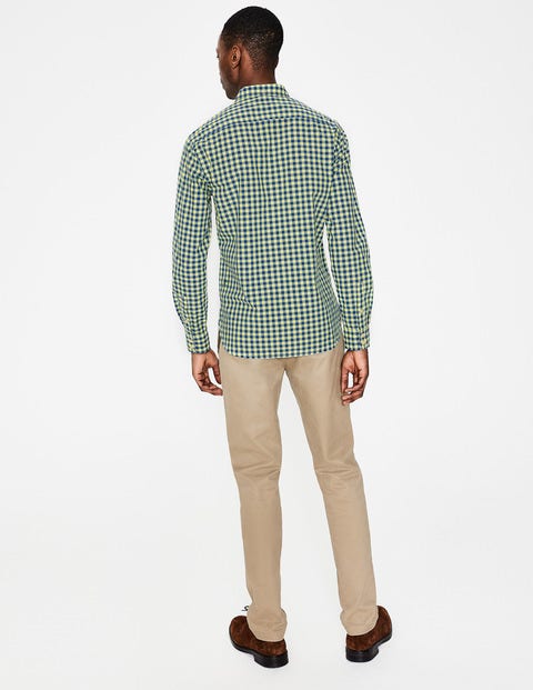 Slim Fit Garment-Dyed Shirt - Yellow Slim Fit Garment-Dyed Shirt - Yellow