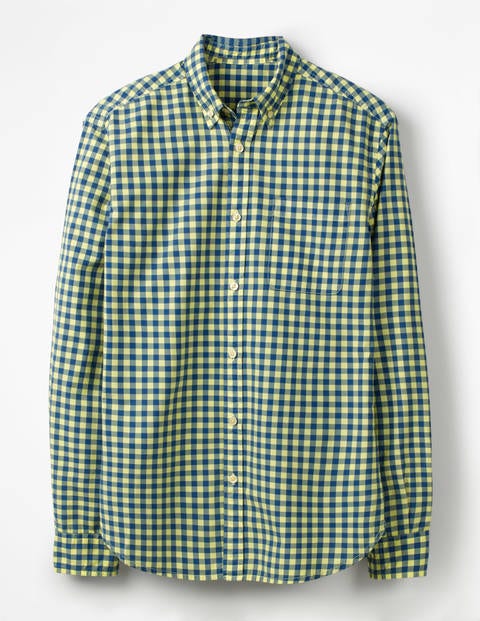 Slim Fit Garment-Dyed Shirt - Yellow Slim Fit Garment-Dyed Shirt - Yellow