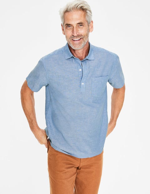 Linen Cotton Popover - Washed Blue Chambray Linen Cotton Popover - Washed Blue Chambray