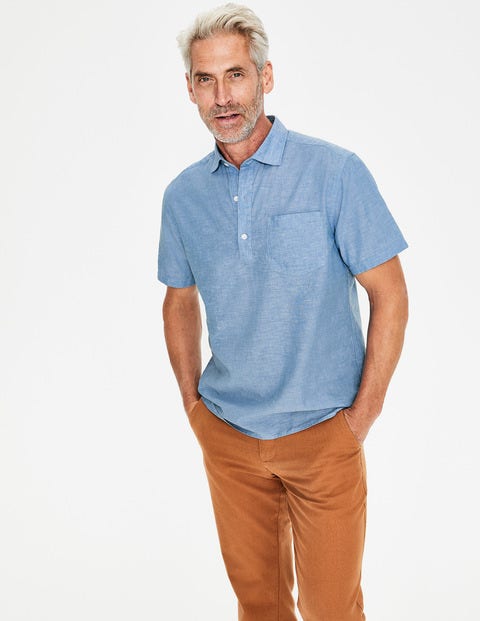 Linen Cotton Popover - Washed Blue Chambray Linen Cotton Popover - Washed Blue Chambray