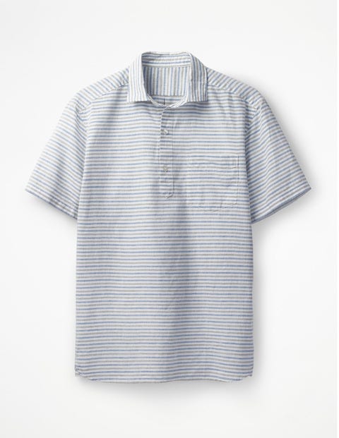 Linen Cotton Popover - Army Green Multi Stripe Linen Cotton Popover - Army Green Multi Stripe
