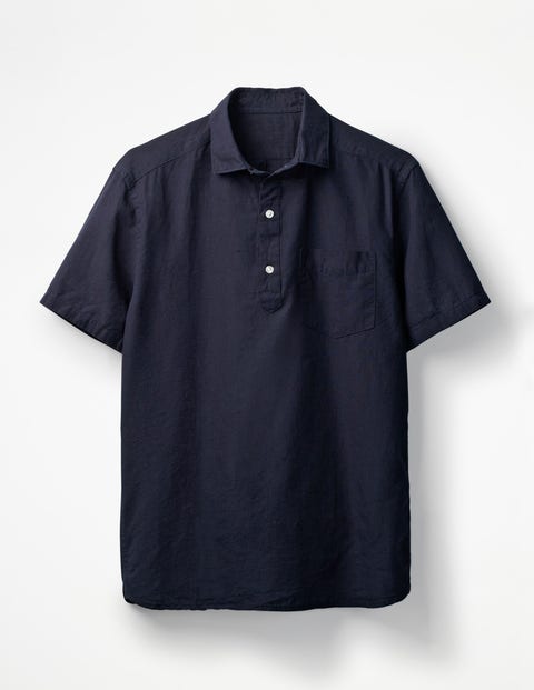 Linen Cotton Popover - Navy Linen Cotton Popover - Navy