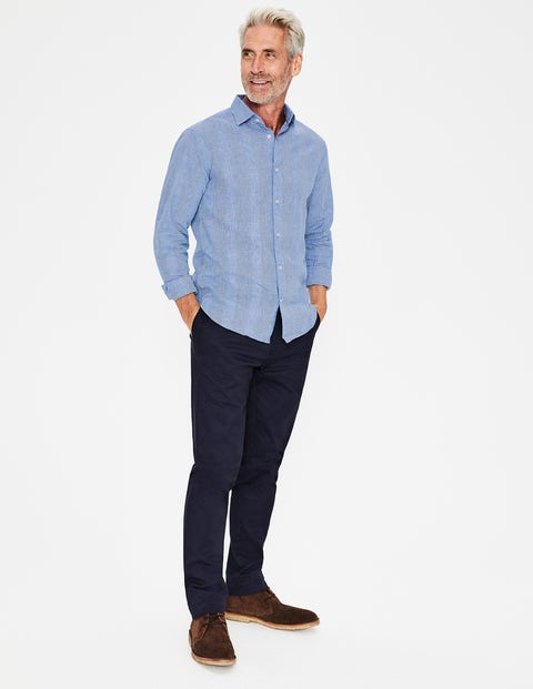 Linen Cotton Pattern Shirt - Prince of Wales Check Linen Cotton Pattern Shirt - Prince of Wales Check