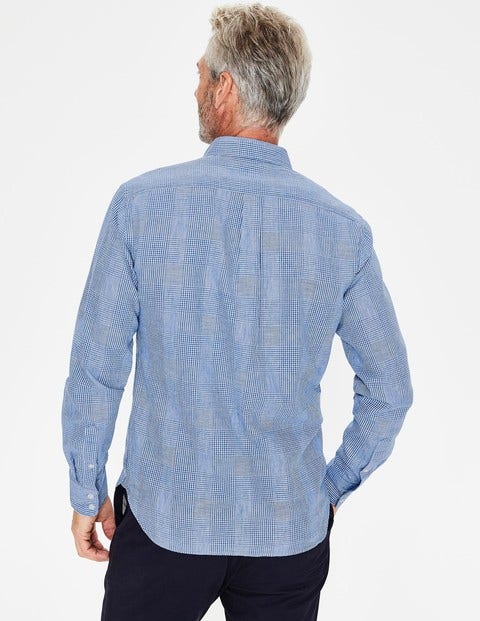 Linen Cotton Pattern Shirt - Prince of Wales Check Linen Cotton Pattern Shirt - Prince of Wales Check
