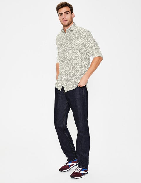 Linen Cotton Pattern Shirt - Army Floral Linen Cotton Pattern Shirt - Army Floral