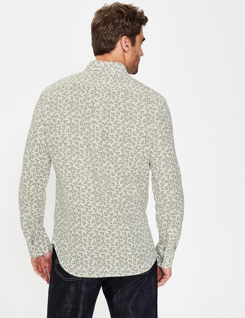 Linen Cotton Pattern Shirt - Army Floral Linen Cotton Pattern Shirt - Army Floral