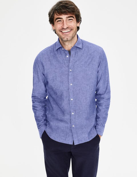 Linen Cotton Shirt - Blue Wave Chambray Linen Cotton Shirt - Blue Wave Chambray