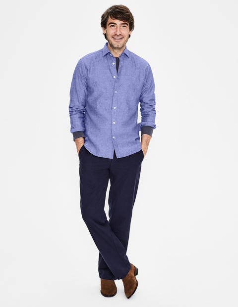 Linen Cotton Shirt - Blue Wave Chambray Linen Cotton Shirt - Blue Wave Chambray