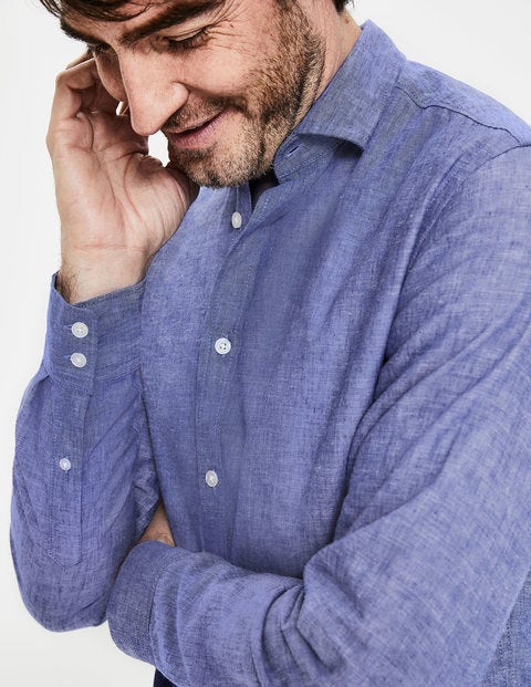 Linen Cotton Shirt - Blue Wave Chambray Linen Cotton Shirt - Blue Wave Chambray