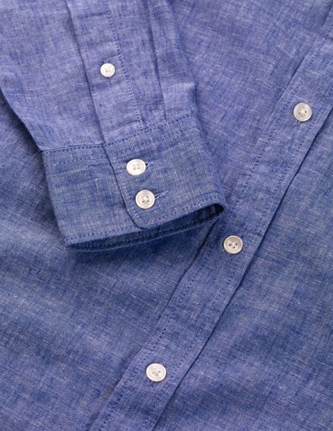 Linen Cotton Shirt - Blue Wave Chambray Linen Cotton Shirt - Blue Wave Chambray