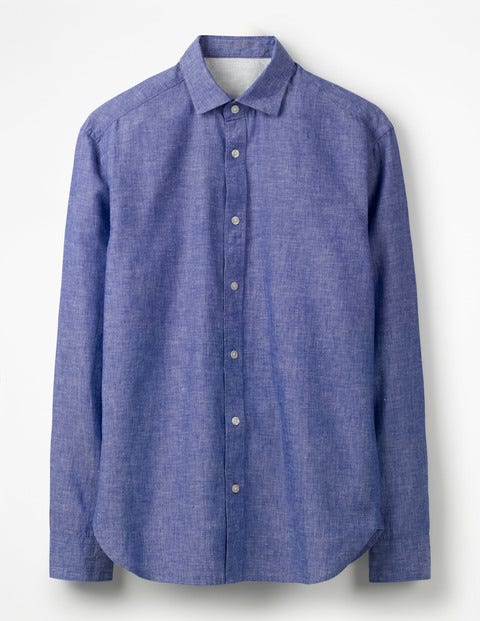 Linen Cotton Shirt - Blue Wave Chambray Linen Cotton Shirt - Blue Wave Chambray