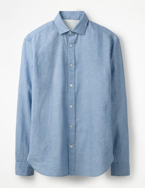 Linen Cotton Shirt - Washed Blue Chambray Linen Cotton Shirt - Washed Blue Chambray