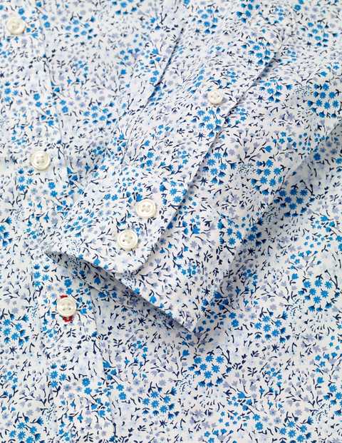 Slim Fit Poplin Pattern Shirt - Blues Ditsy Floral Slim Fit Poplin Pattern Shirt - Blues Ditsy Floral