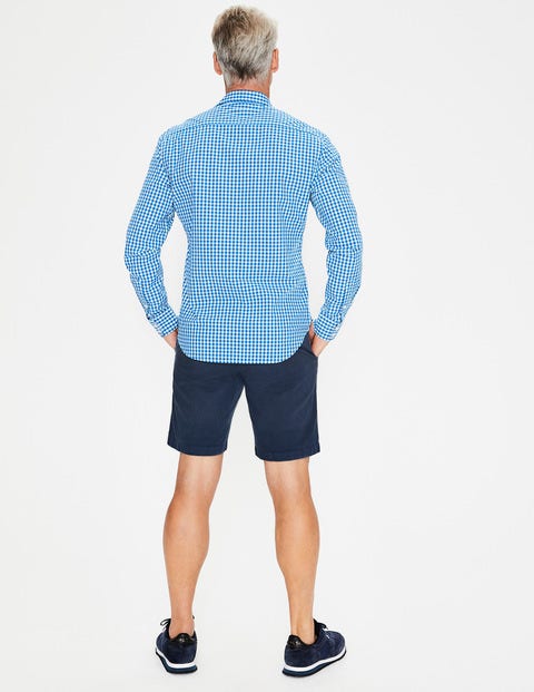 Slim Fit Poplin Pattern Shirt - Electric Blue Gingham Slim Fit Poplin Pattern Shirt - Electric Blue Gingham