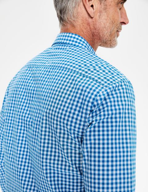Slim Fit Poplin Pattern Shirt - Electric Blue Gingham Slim Fit Poplin Pattern Shirt - Electric Blue Gingham