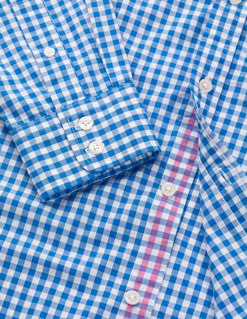 Slim Fit Poplin Pattern Shirt - Electric Blue Gingham Slim Fit Poplin Pattern Shirt - Electric Blue Gingham
