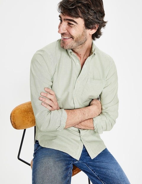 Oxford Patterned Shirt - Pitch Green Stripe Oxford Patterned Shirt - Pitch Green Stripe