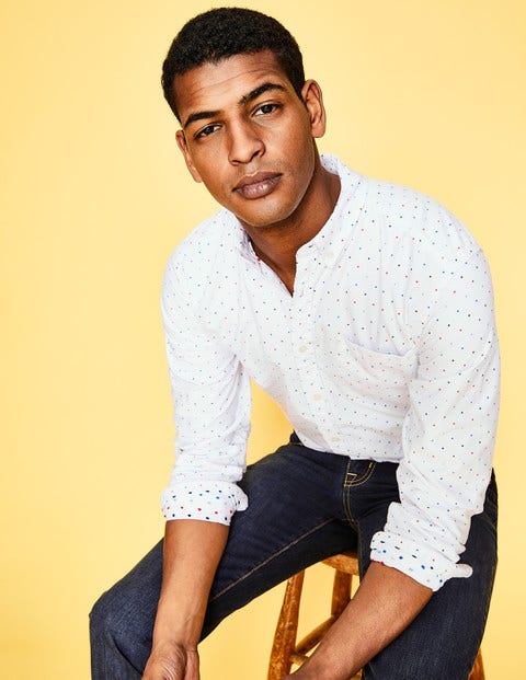 Slim Fit Oxford Pattern Shirt - Multi Spot Clip Dot Slim Fit Oxford Pattern Shirt - Multi Spot Clip Dot